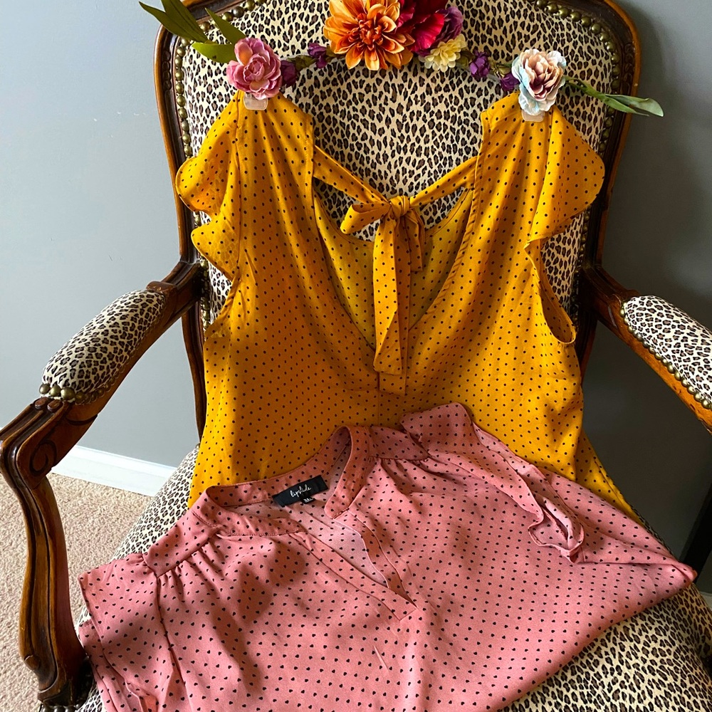 Polka-dotted Blouse Lot: 2 pieces